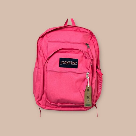 Jansport Big Student Backpack XL Posh Pink NWT Laptop Compartment & More - Picture 2 of 8
